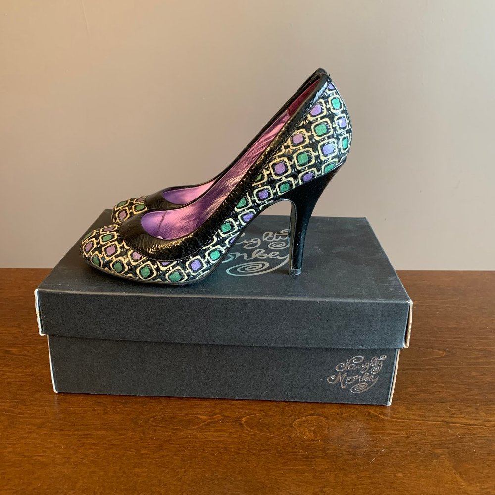 Naughty Monkey Patterned Heels - image 2